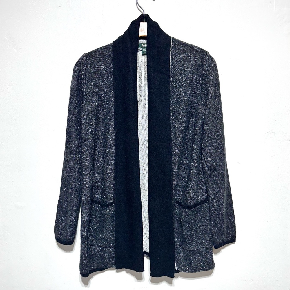 Roots Oversized Black Gray Women’s Cardigan Size XS
